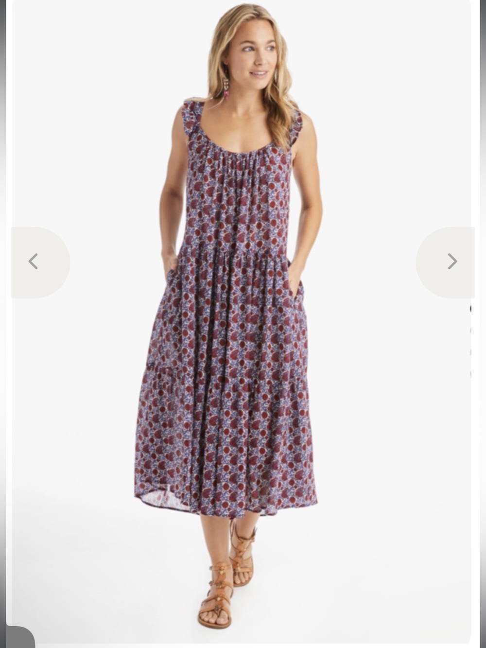 XiRENA Rumer Dress in Nichols Size XS OVERSIZED Ruffle Tiered Midi Boho Cotton